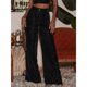 thumbnail image 5 of Pantalones Pleuche De Cintura Alta Con Pierna Ancha Para Mujer Con Bolsillos Para Viajes De Fiesta Diarios Pantalones De Pierna Ancha Para Mujer Pleuche De Cintura Alta Moda Casual, 5 of 6