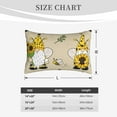 thumbnail image 6 of Naloa Gnomes Bees And Sunflowers Pillowcase, Throw Pillowcase, Wrinkle-Free, Stain-Resistant with Hidden Zipper for Bedroom Sofa - 16"x24", 6 of 9