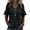 Black, variant on Linen Tops for Women Frayed Edge Linen Blend Blouse V Neck Ruffle Short Sleeve Boho Tunic Tops Casual Raw Hem Loose Fit Summer Shirts Black S
