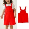 thumbnail image 2 of WENXIAOO Combinaisons pour Filles, Combinaisons Confortables Rouges avec Poches, Printemps Automne, Tenues d'Été pour Filles 9-10 Ans, 2 of 6