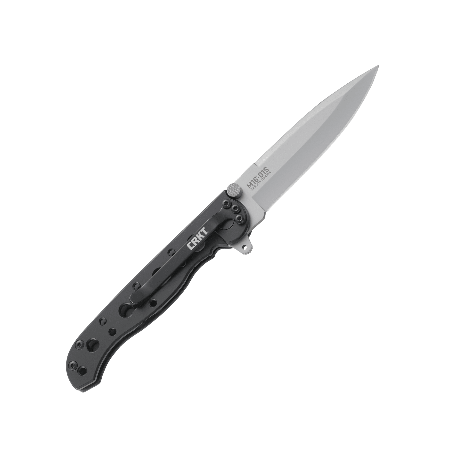 CRKT M16-01S Folding Knife with Frame Lock: Stainless Steel Plain Edge Blade, Stainless Steel Handle, Reversible Pocket Clip, M16-01S