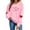 Pink, variant on Women's Multi-Color Heart Print Long Sleeve Top - Warm Winter Casual Daily Wear