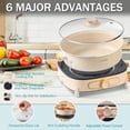 thumbnail image 4 of Dezin Electric Shabu Shabu Pot with Removable Pot, 4L Electric Non-Stick Pot with Multi-Power Control, 3.7" Depth Electric Cooker with Tempered Glass, 4 of 7