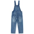 thumbnail image 2 of KIDSCOOL Girls Denim Overalls Kids Ripped Jeans Tweens Washed Bib Jumpsuits, 4-5 Years, 2 of 7