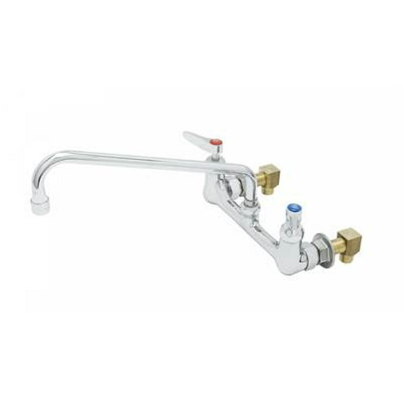 T&S Brass - 8'' Wall Mount Faucet, Ceramas, Lever Handles, 10'' Nozzle, 2.2 GPM VR Aerator, B-0230-K
