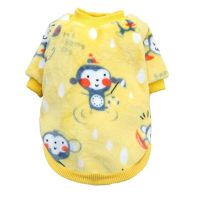 Chaleco de franela suave para mascotas, ropa cálida de invierno para perros pequeños, con estampado de dibujos animados, para cachorros y gatos, abrigo para bulldog francés y yorkshire terrier.