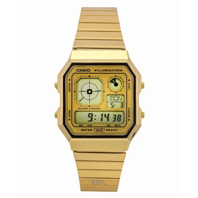 Casio Vintage Montre Unisexe Numérique en Acier Inoxydable à Quartz A130WEG-9A