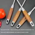 thumbnail image 5 of 18/10 Stainless Steel Kitchen Utensils Set 6 Pcs Metal Cooking Utensil with Wood Handle, 15.5” Long Spatula, Soup spoon, Leaking shovel, Spaghetti Spoon Kitchen Tools Set (Wood handle - 6 Piece), 5 of 8