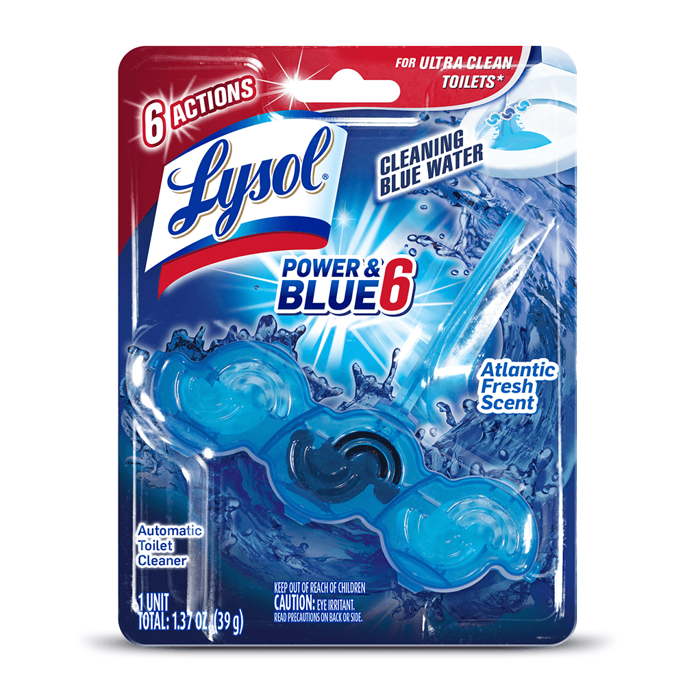 Lysol Power & Blue 6 Automatic Toilet Bowl Cleaner, Atlantic Fresh, 1ct