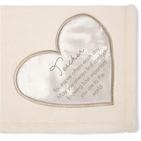 Pavilion Gift Company Teacher-50x60 Royal Blush Throw Blanket, Cream