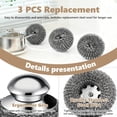 thumbnail image 2 of Steel Wool Scrubber, 4-Pack Stainless Steel Scrubber Pads with Handle - The Ultimate Scouring Solution for Rust, Stubborn Messes on Cookware, Grill, Oven & Kitchen Sinks, 2 of 7