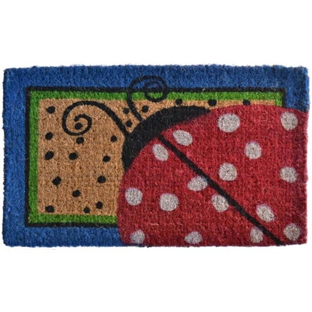 Imports Decor 330BCM Tapis d'Entrée à Pois Coccinelle
