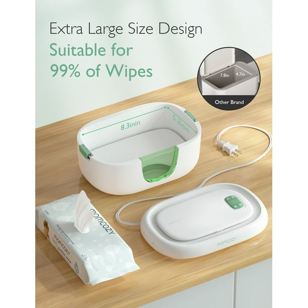 Réchauffe Lingettes Bébé Portable - Distributeur Chauffant Blanc