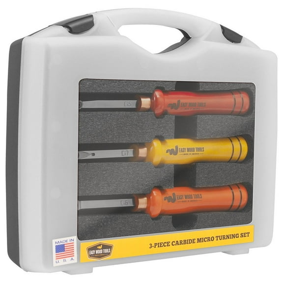 Easy Wood Tools 3 Piece Carbide Micro Turning Set   Bonus Rougher Carbide Cutter