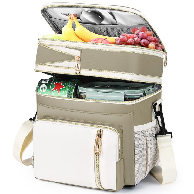 Fiambrera BAGNN, expandible, aislante, a prueba de fugas, 16 L, color beige
