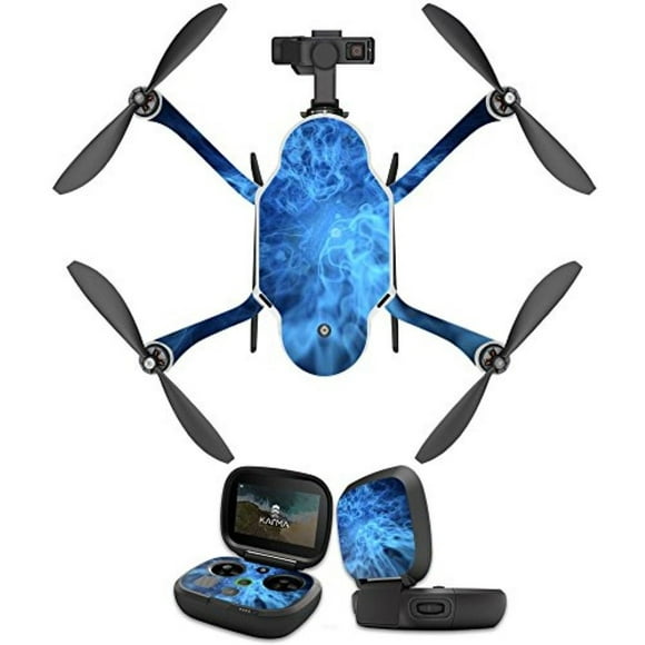 MightySkins Skin Compatible with GoPro Karma Drone Headphones wrap Cover Sticker Skins Blue Mystic Flames