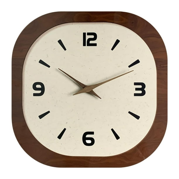 Reloj de pared sencillo de 40 cm/15,75 pulgadas, silencioso, decorativo, para oficina. Cuadrado