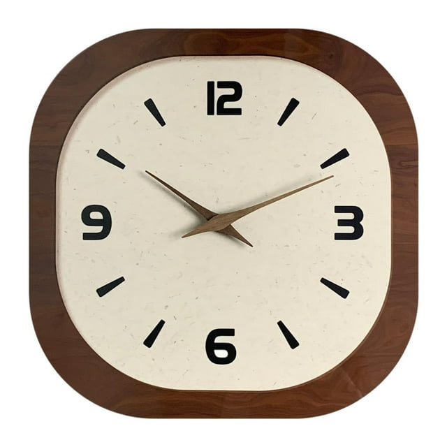 Reloj de pared sencillo de 40 cm/15,75 pulgadas, silencioso, decorativo, para oficina. Cuadrado