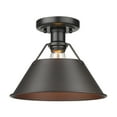 thumbnail image 2 of Golden Lighting 3306-Fm Orwell 10" Wide Semi-Flush Ceiling Fixture - Matte Black / Pine, 2 of 5