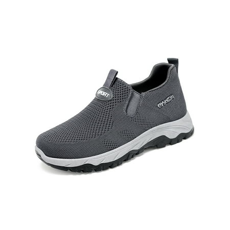 

SIMANLAN Men Lightweight Walking Shoes Comfortable Mesh Sports Non-Slip Sneaker Gray 7