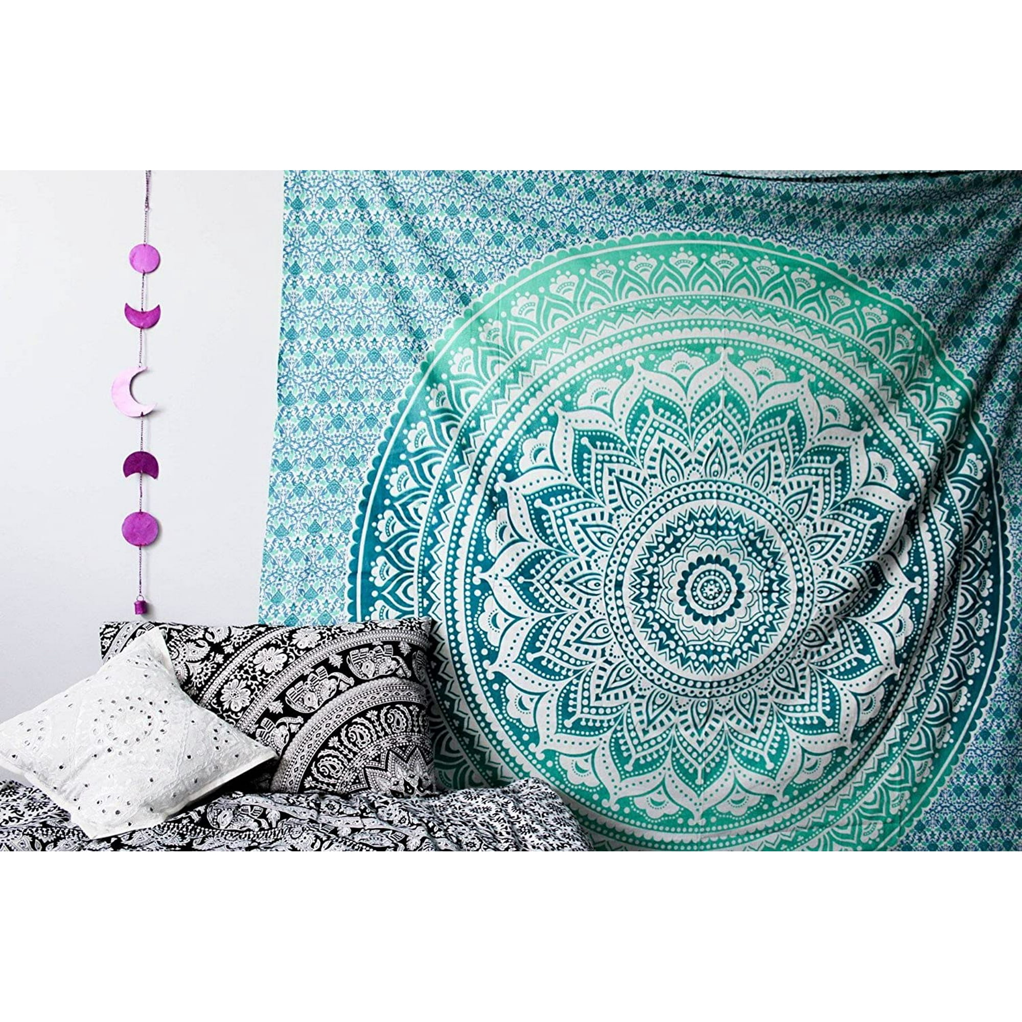 Raajsee Indian Cotton Green Tapestry Mandala Wall Hangings Tapestry For Bedroom Indie Wall Tapestry Hippie Room Decor Boho Small Tapestrys Aesthetic 30x40 Inches Walmart