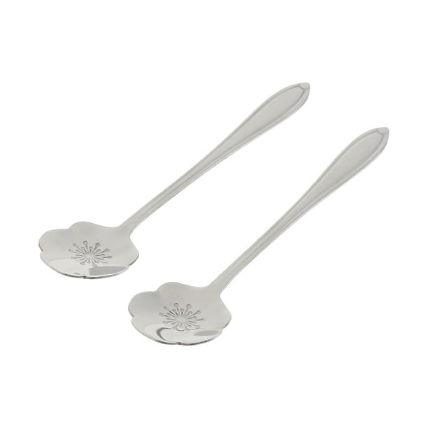 de 2 piezas - dita de material acero inoxidable para de té de de azúcar - Accesorios Flor del ciruelo Macarena Cucharillas de café de flores