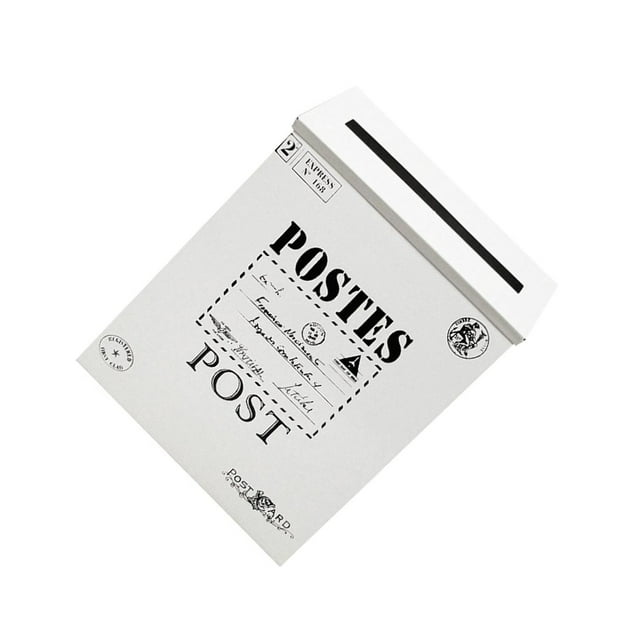 stanreset Boîte aux Lettres Galvanisée Vintage Boîte aux Lettres Boîte aux Lettres Boîte à Journaux Support Blanc 30x23x6cm