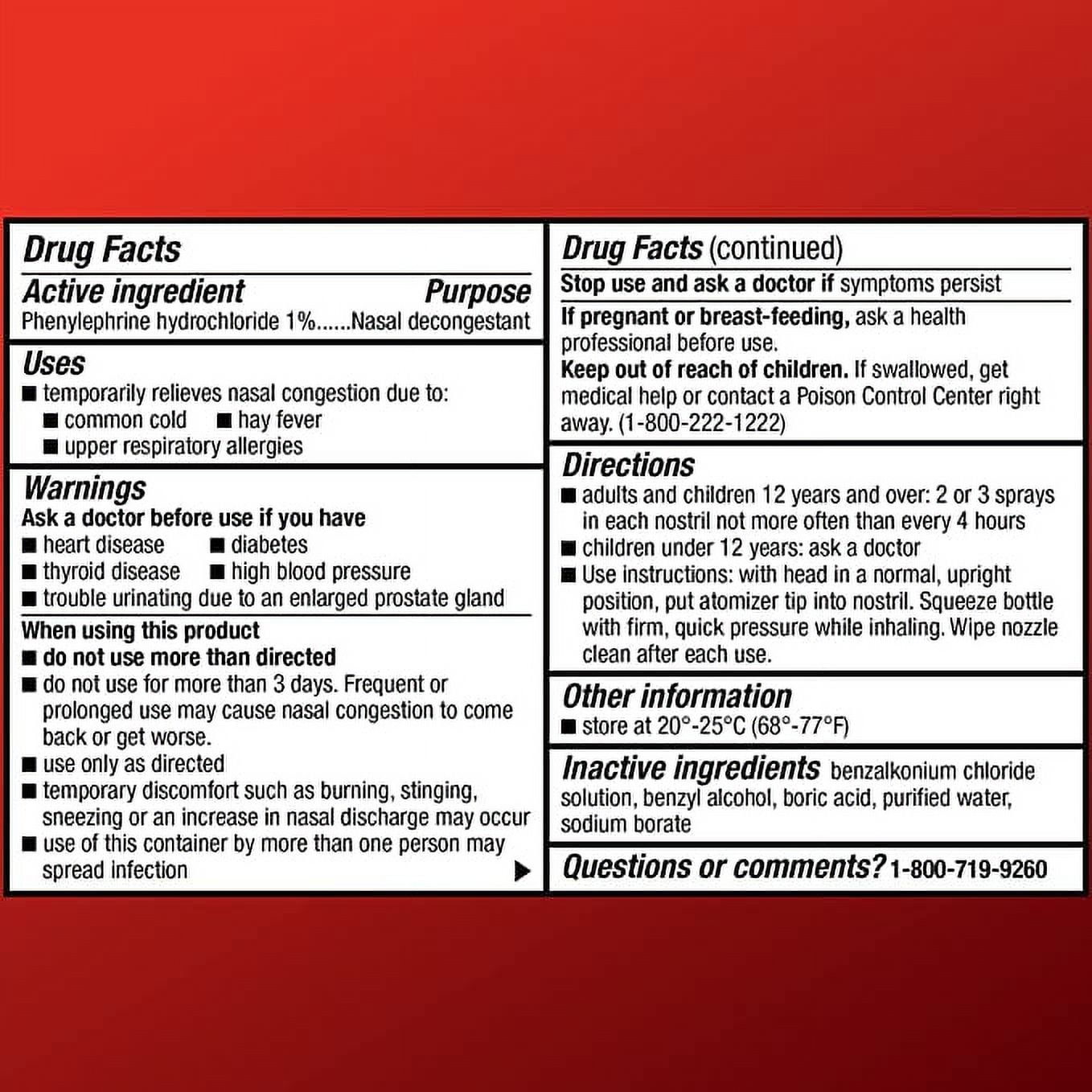 3 Pack 4-Way Fast Acting Nasal Spray, 1 oz