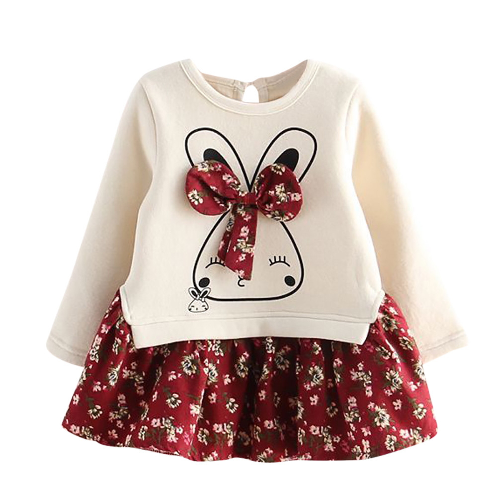 Clothes Kids Baby Princess Toddler Dress Girl Cartoon Floral Bunny Rabbit Party Girls Outfits Set Cute Teen Girls Outfits Toddler Girl Set Teens Clothes for Girls Fall 18 Month Girl Clothes Kids - image 2 of 4