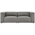 thumbnail image 3 of Loveseat and Sofa Set, Faux Vegan Leather, Grey Gray, Modern Contemporary Urban Design, Living Lounge Room Hotel Lobby Hospitality, 3 of 10