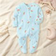 thumbnail image 2 of Nwiuh Girls' Organic Cotton, Sleep and Play Footed Pajamas | Easy Zip Front Pjs Feature 2-Way Zipper to Ensure Newborns Have Restful Nights Sleep (Light Blue, 0-3 Months), 2 of 4
