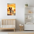 thumbnail image 4 of ZHONGYUTONG Elephant Canvas Wall Art Colorful Animal Picture Print Modern African Wildlife Painting Bathroom Decor Framed (12.00" x 18.00"), 4 of 5