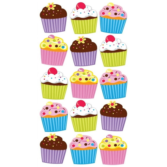 Sticko Stickers-Vellum & Glitter Bright Cupcakes