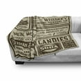 thumbnail image 3 of Vintage Soft Flannel Fleece Throw Blanket, Mega Pack Old Advertisement Designs Retro Style Calligraphy Illustration, Cozy Plush for Indoor and Outdoor Use, 50" x 70", Brown Cream, by Ambesonne, 3 of 6
