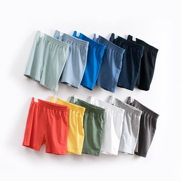 larppty Toddler Boy Cotton Shorts, Kids Summer Light Weight Soccer Shorts(Blue, 6-7 Years)