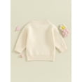 thumbnail image 4 of Bslissey Toddler Girls Casual Knit Sweater Long Sleeve Flower Print Pullovers Infant Crew Neck Warm Jumper Tops Fall Casual Knitwear for Daily 6M 12M 24M 3T 4T, 4 of 8