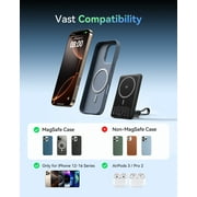 INIU Magnetic Portable Charger, Ultra Slim Qi2 Certified 5000mAh 20W Wireless Power Bank, ONLY for iPhone 12~17 Series, Black