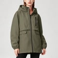 thumbnail image 3 of Aezemi Waterproof Hiking Coats for Women Zip up Comfy Windbreaker Fashion Hooded Long Sleeve Rain Jackets Fall Winter Travel Camping Workout Daily Wear Raincoats with Zip Pocket 3XL, 3 of 9