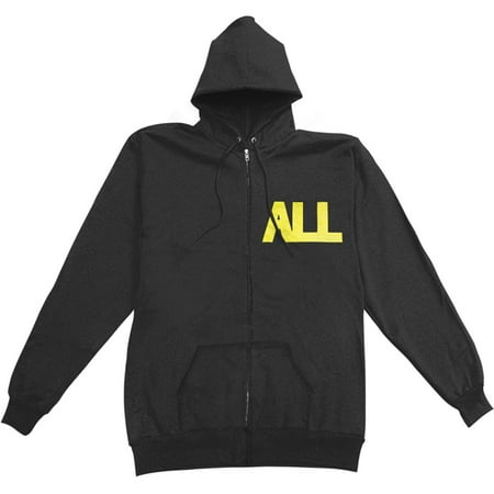 All Men's Allroy Zippered Hooded Sweatshirt Small Black