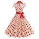 thumbnail image 2 of Vestido de Manga Corta para Mujeres de Moda Casual Impreso Cuello en V con Cremallera Grande Del Doblado, Poliéster Ligero para el Verano, 2 of 9