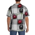 thumbnail image 5 of KLL Cherries laid Print Men's Shirt Short Sleeve Button Down Summer Cuba Beach Shirts- 4X-Large, 5 of 7
