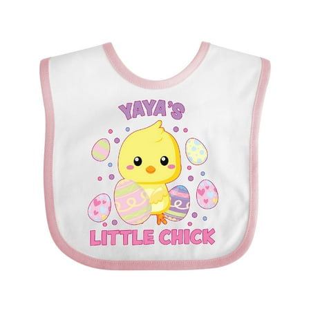 

Inktastic Yaya s Little Chick Cute Easter Chick with Colorful Eggs Gift Baby Boy or Baby Girl Bib