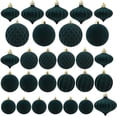 thumbnail image 1 of Bolas navideñas de terciopelo para árbol de Navidad, lujosos adornos navideños flocados verdes, bolas de terciopelo, bolas de plástico irrompibles, adornos colgantes decorativos., 1 of 5