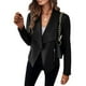 thumbnail image 1 of Chaqueta Abrigo de manga larga con cuello vuelto Estilo casual Traje diario para mujer Kuymtek Negro T S para Mujer, 1 of 7