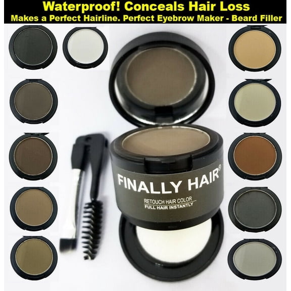 Finally Hair Waterproof Hair Fiber Concealer Makes Hairline, Eyebrows, Beard