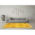 thumbnail image 3 of Ahgly Company Indoor Square Abstract Yellow Modern Area Rugs, 3' Square, 3 of 4