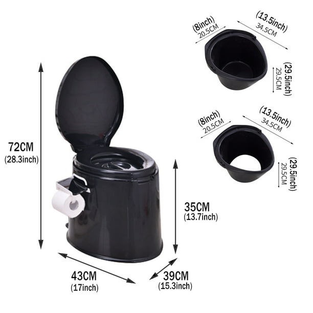 Portable Travel Toilet Compact Potty Bucket Seats w / Waste Tank