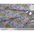 thumbnail image 2 of Soimoi Grey Cotton Jersey Fabric Colorful Butterfly Decor Fabric Printed Yard 58 Inch Wide, 2 of 3