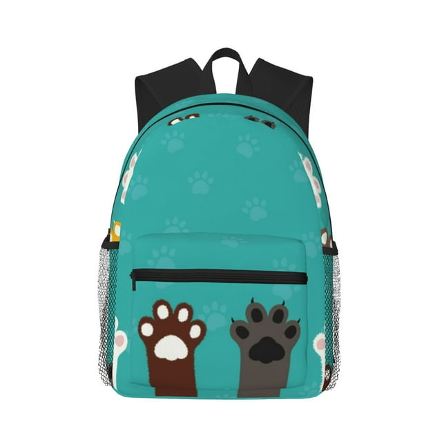 Fotbe Cute Cat Paw And Dog Mochila Ligera Casual para Laptop para Hombres y Mujeres, Mochila Impermeable de Uso Diario, Mochila para Universidad