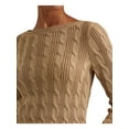 thumbnail image 3 of LAUREN RALPH LAUREN Womens Gold Glitter Textured Long Sleeve Boat Neck Sweater XL, 3 of 4